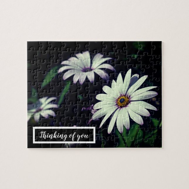 Quebra-cabeça Flores do Jardim Branco Pensando Adoravelmente em  (Horizontal)