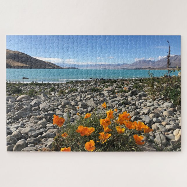 Quebra-cabeça flores do lago tekapo (Horizontal)