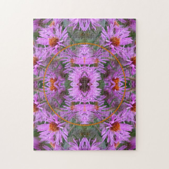 Quebra-cabeça Flores do New England Aster Rosa Adicionam Sua Fot (Vertical)
