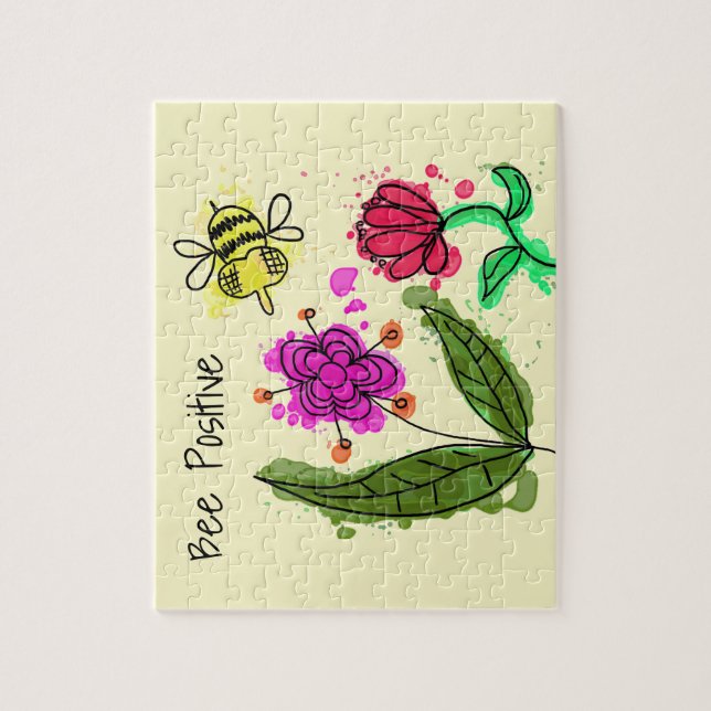 Quebra-cabeça Flores E Abelhas Positivas (Vertical)