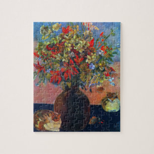 Quebra-cabeça Flores e gatos por Paul Gauguin, Vintage Fine Art