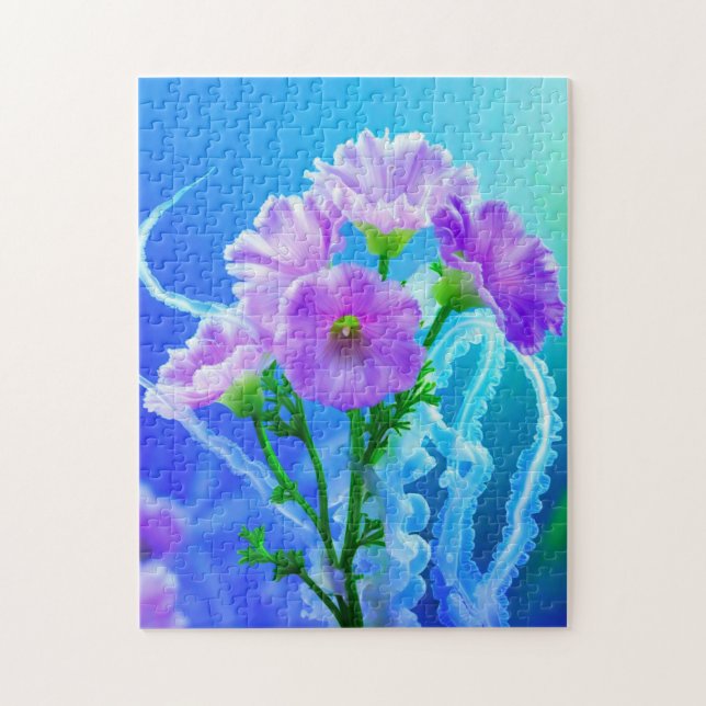 Quebra-cabeça Flores e redes de água-vivas (Vertical)