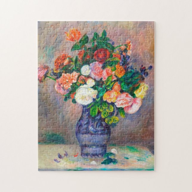 Quebra-cabeça Flores em pintura Vase Pierre Auguste Renoir (Vertical)