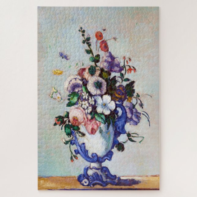 Quebra-cabeça Flores em um Vaso Rococo, Paul Cezanne (Vertical)