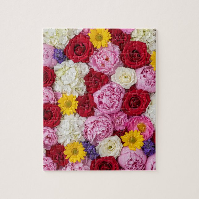 Quebra-cabeça Flores Eternas: Uma Tapeçaria Floral Premium (Vertical)