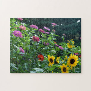 Quebra-cabeça Flores florais herdeiras zinnias daisies