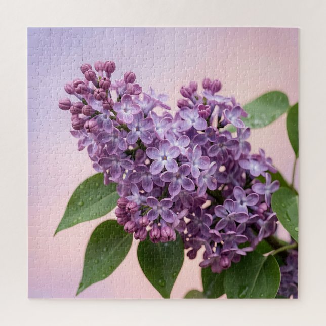 Quebra-cabeça Flores Frescas de Lilás Roxo Primavera Floral  (Vertical)