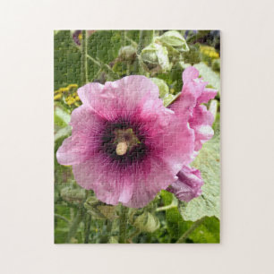 QUEBRA-CABEÇA FLORES HOLLYHOCK DE TINTA