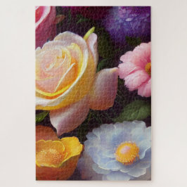 Quebra-cabeça Flores Mistas, Entretenimento Colorido, Divertido 