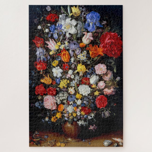 Quebra-cabeça Flores no Navio de Madeira, Jan Brueghel, o Velho (Vertical)