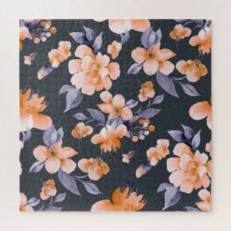 Quebra-cabeça Flores Pintadas Sem Costura Fundo