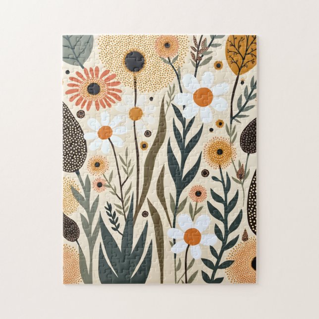 Quebra-cabeça Flores Plantas Boho Botânico Design 389 (Vertical)