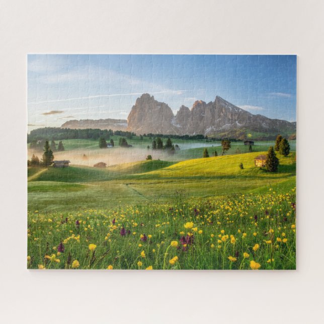 Quebra-cabeça Flores | Primavera Alpe di Siusi Langkofel (Horizontal)