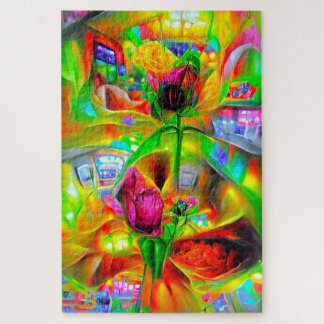 Quebra-cabeça Flores Psicodélicas abstrato