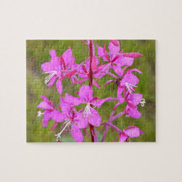 Quebra-cabeça Flores rosa de Alaskan Fireweed na floração