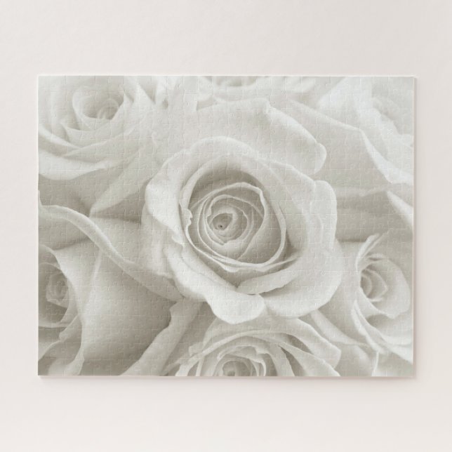 Quebra-cabeça Flores | Rosas brancas (Horizontal)