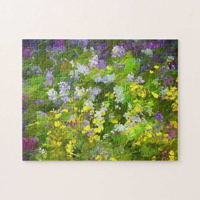 Quebra-cabeça Flores Selvagens Impasto - Arte Flor Original (Horizontal)