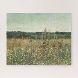 Quebra-cabeça Flores selvagens. Óleo na Canvas. Prado de Vintage