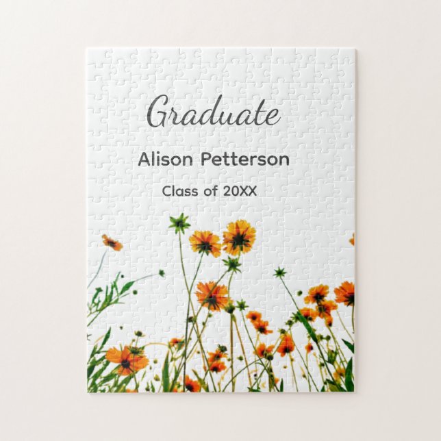 Quebra-cabeça Flores silvestres amarelas alaranjadas modernas e  (Vertical)