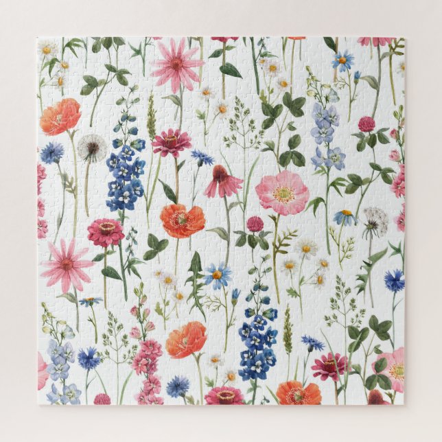 Quebra-cabeça Flores silvestres de verão, padrão sem costura de  (Vertical)