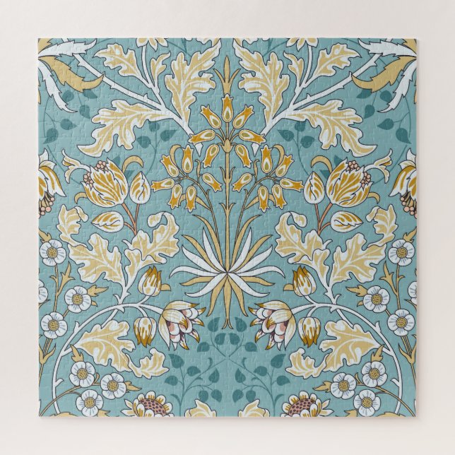 Quebra-cabeça Flores venenosas, folhagem azul clara sem costura (Vertical)