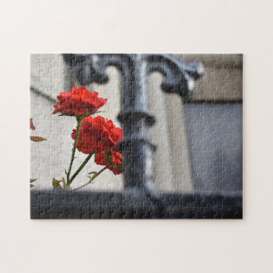Quebra-cabeça Flores Vermelhas Feitas Fotografia Nova Iorque de