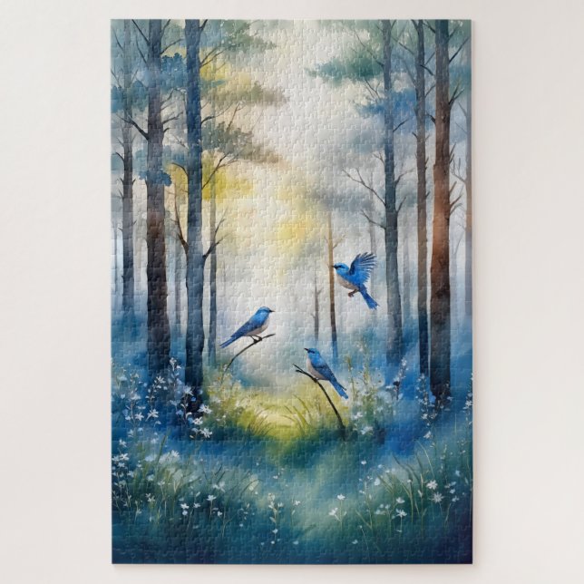 Quebra-cabeça Floresta Cênica de Azulejos da Floresta (Vertical)