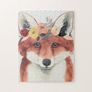 Quebra-cabeça Floresta da Coroa Flor Fox