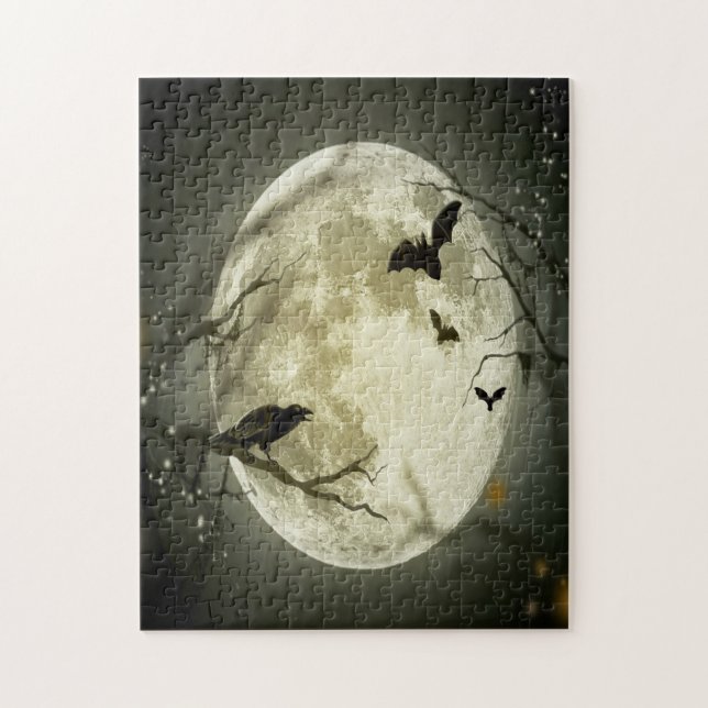 Quebra-cabeça Floresta de Halloween, Morcegos, Paisagem (Vertical)