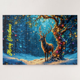 Quebra-cabeça Floresta de Natal de cervo festivo