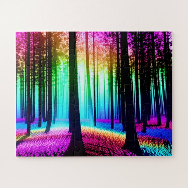 Quebra-cabeça Floresta Encantada abstrato Rainbow (Horizontal)