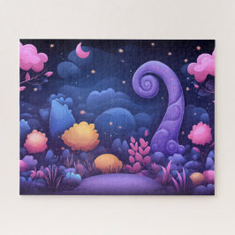 Quebra-cabeça Floresta Fantástica Whimsical com Árvores Rosa Bri