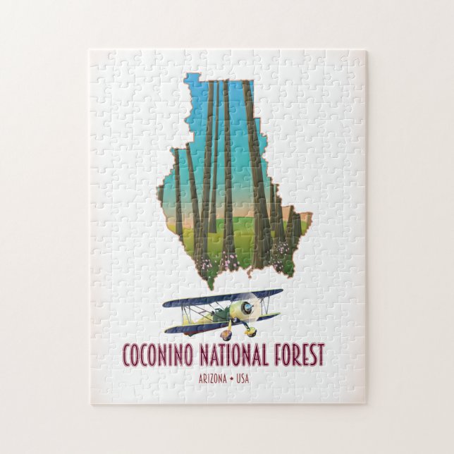 Quebra-cabeça Floresta Nacional de Coconino Arizona EUA mapa (Vertical)