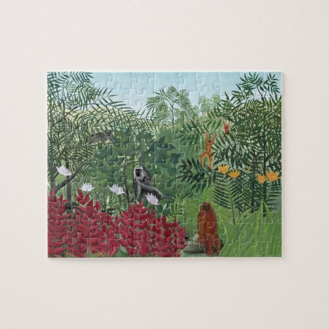 Quebra-cabeça Floresta Tropical com Macacos, 1910 (óleo na canva (Horizontal)