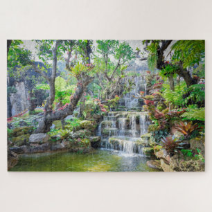 Quebra-cabeça Floresta Tropical de Montanhas Waterfall Tailândi