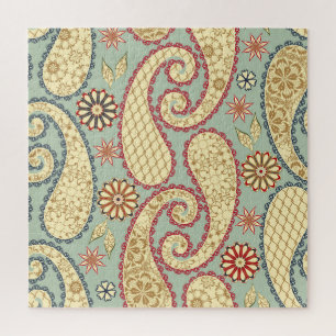 Quebra-cabeça Flórida étnica, estilo paisley vintage.