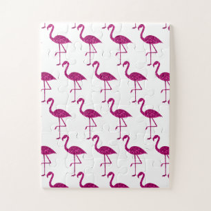 Quebra-cabeça Flórida flamingo Cor de rosa falso brilha branco