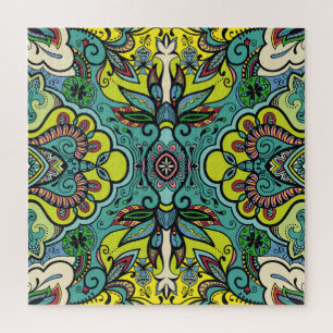 Quebra-cabeça Flórida geométrica, abstrato sem costura colorido
