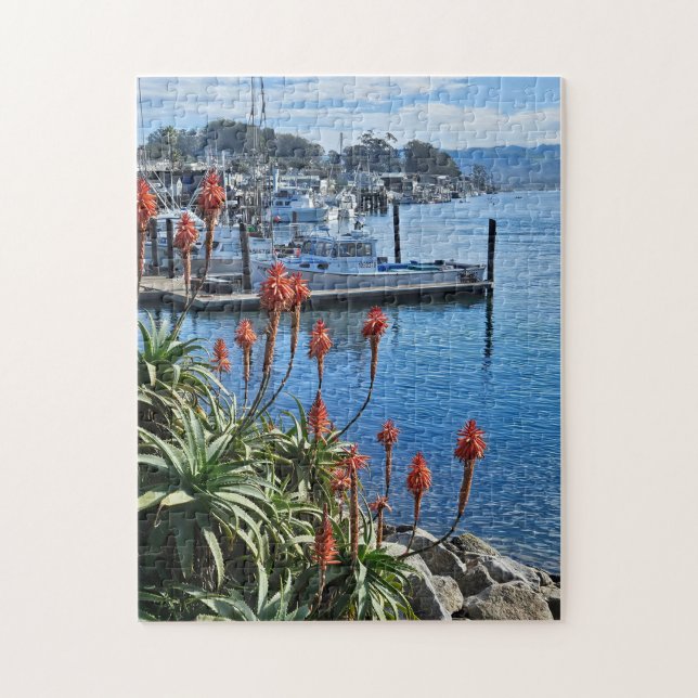 Quebra-cabeça Flowers and Boats on Coast (Vertical)