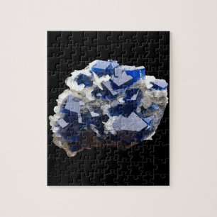 Quebra-cabeça Fluorita Cristal Azul Profundo Lâmina de Calcita G