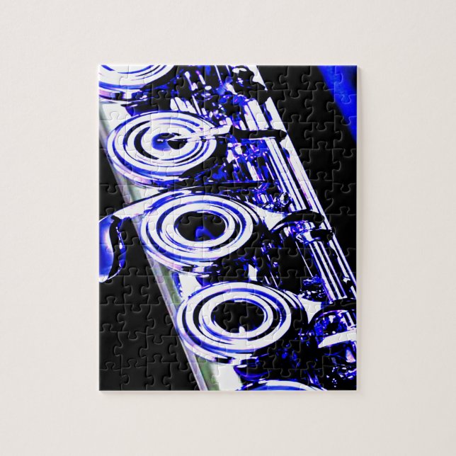 Quebra-cabeça Flute Artístico Silver Metal Bonito Diversão (Vertical)