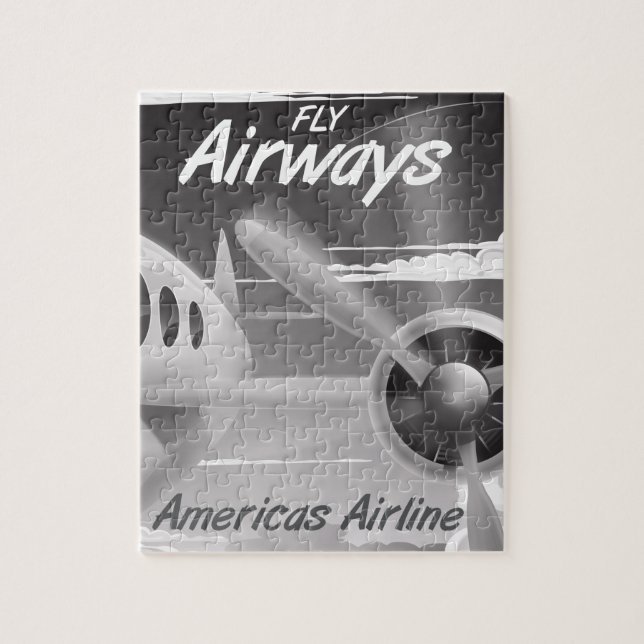 Quebra-cabeça Fly Airways viagens vintage (Vertical)