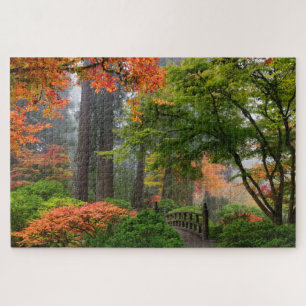 Quebra-cabeça Foggy Autumn Day at Portland Japanese Garden