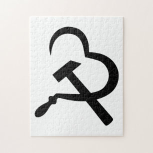 Quebra-cabeça Foice e Martelo, Coração, Amor, Comunismo