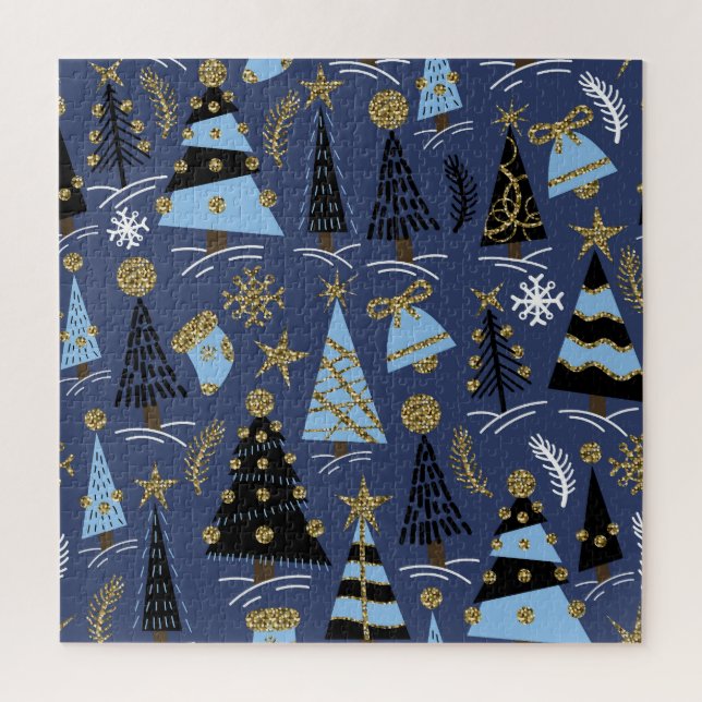 Quebra-cabeça Folha de Natal: Padrão de Vintage (Vertical)