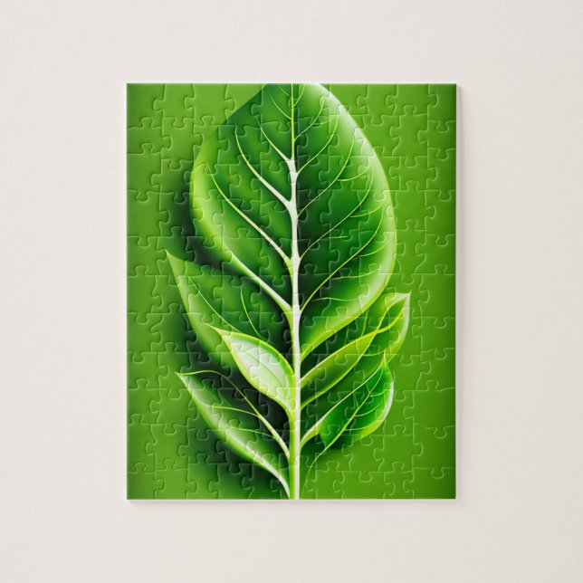 Quebra-cabeça Folha Verde (Vertical)