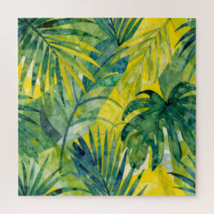 Quebra-cabeça Folhas da Selva Monstera Palma Tropical