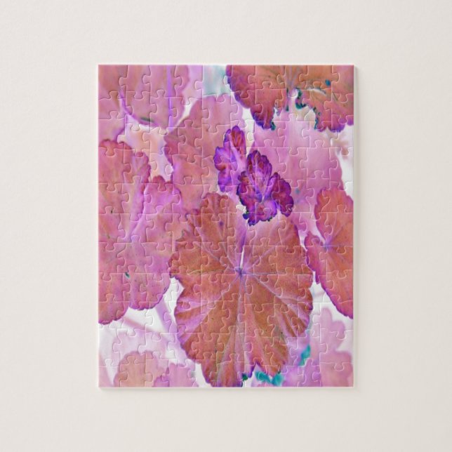 Quebra-cabeça Folhas de Gerânio Rosa (Vertical)