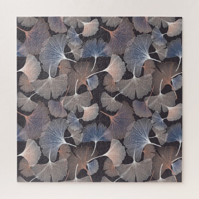 Quebra-cabeça Folhas de Ginkgo: padrão natural elegante. (Vertical)