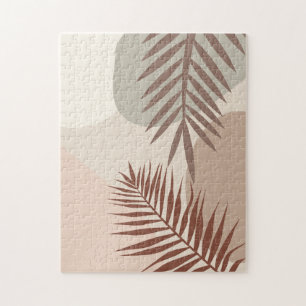 Quebra-cabeça Folhas de Palmeira, Arte Geométrica Abstrata Boho